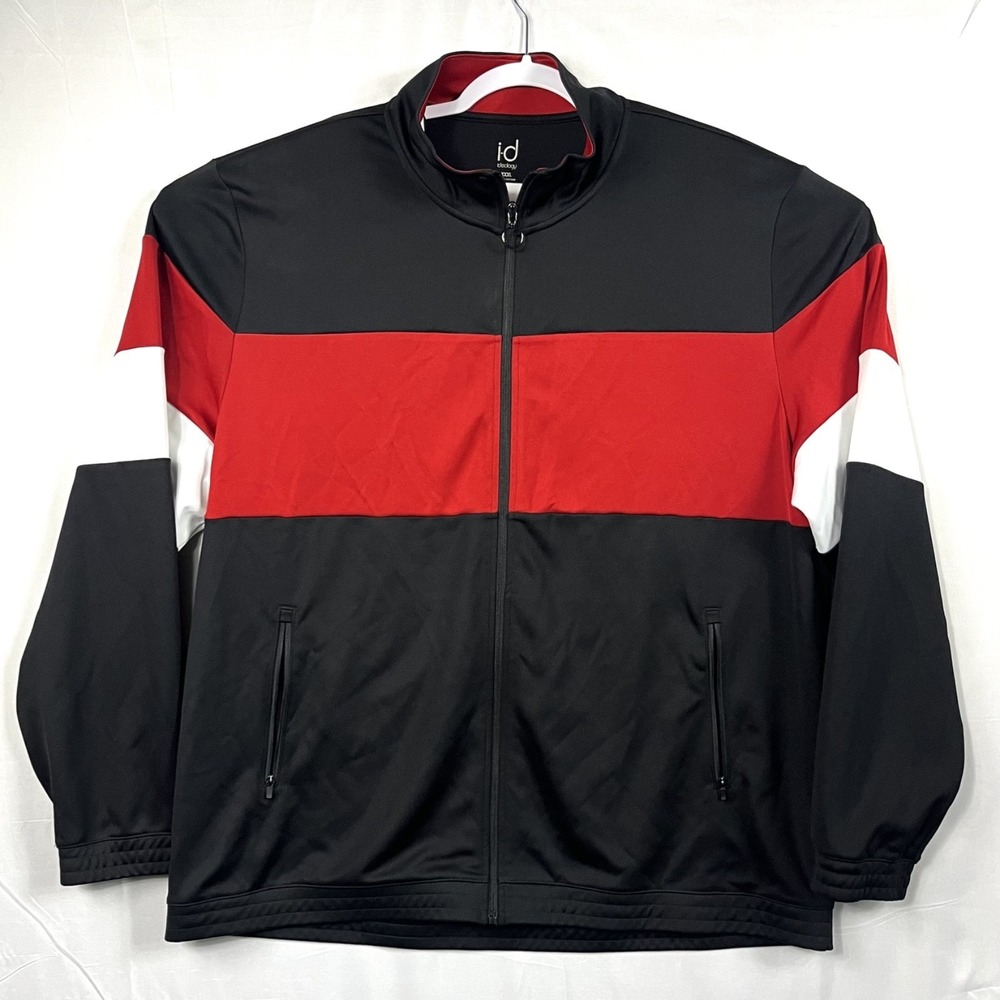 Ideology Mens XXXL Black Red Colorblock Track Jacket Full Zip Performance Active